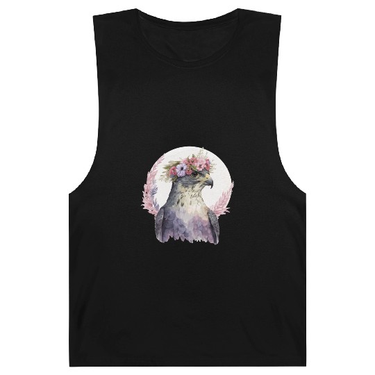 Falcon Birds Of Prey Flower Crown Floral Bird Watc Barnard Tanks