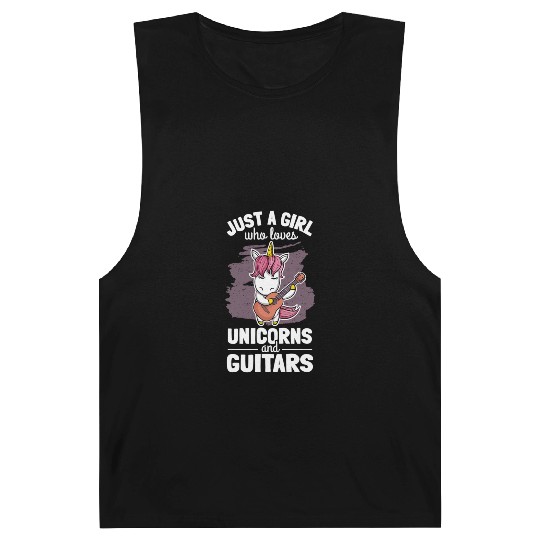 Cute Unicorn Guitar Player Woman Magical Girl Barnard Tanks