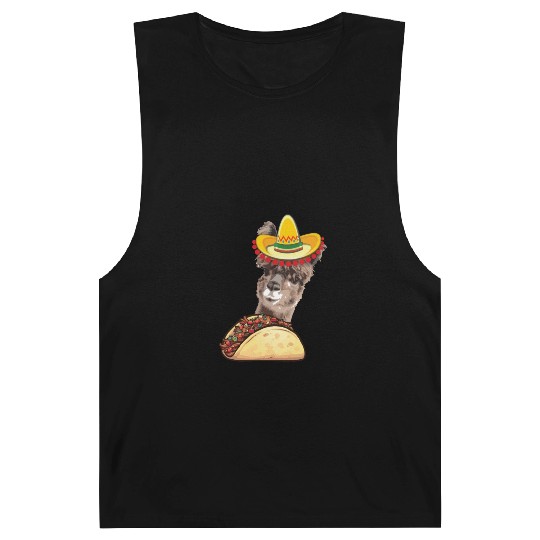 Llama Eating Taco Lover Cinco de Mayo Barnard Tanks