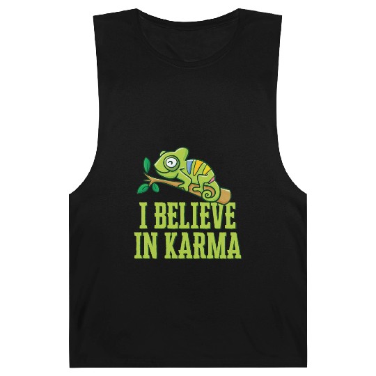 Happy Green Chameleon Karma Believer Barnard Tanks