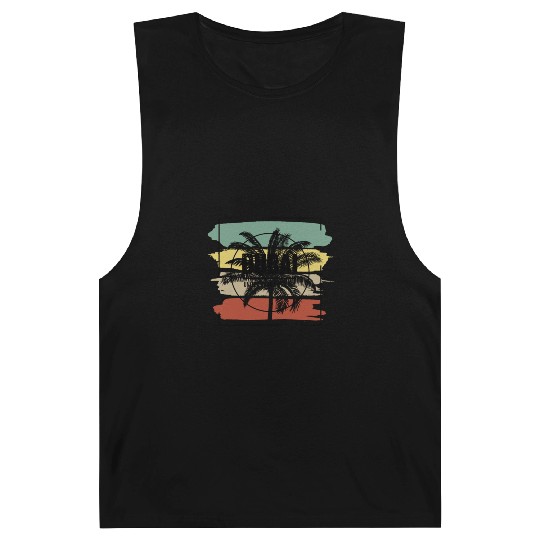 Dubai United Arab Emirates Palm Tree Retro Barnard Tanks