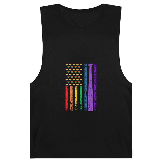American Sports Flag Rainbow LGBT Pride Month Barnard Tanks