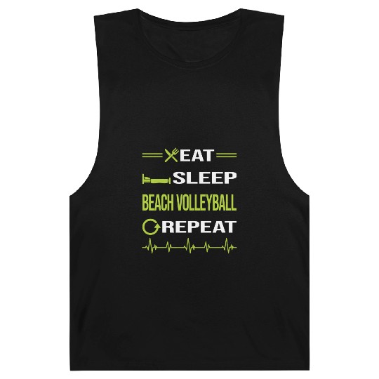 Funny Eat Sleep Repeat Beach Volleyball nostalgia Barnard Tanks