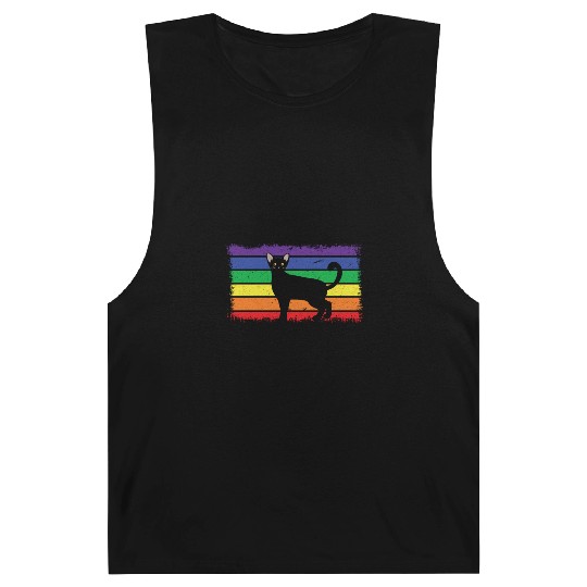 Gay Cat Gay LGBTQ Rainbow LGBT Pride Month Barnard Tanks