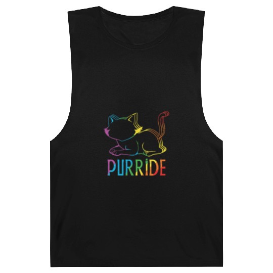 Kitten Cat Gay LGBTQ Rainbow LGBT Pride Month Barnard Tanks