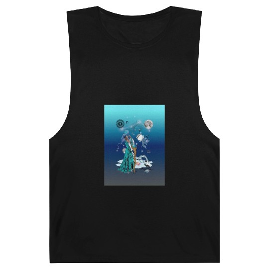 Zodiac sign Aquarius in the unique version Graphic Barnard Tanks