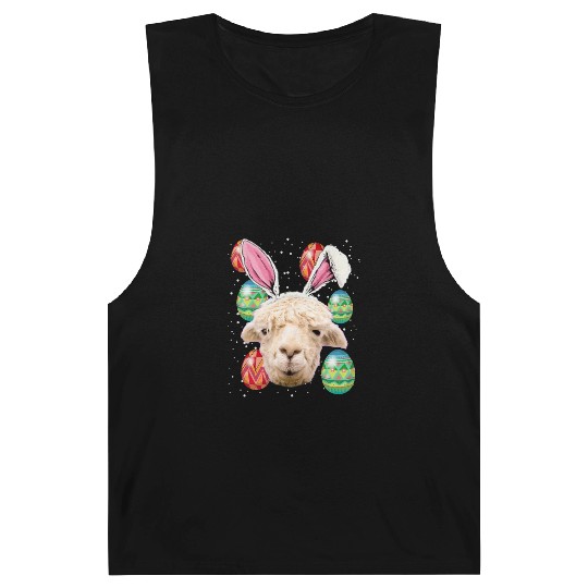 Easter Bunny Alpaca Funny Farmer Easter Alpaca Barnard Tanks