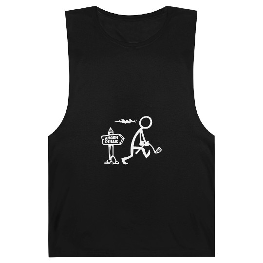 Funny Golf Apparel, Angry Golfer Walks By Anger Re Barnard Tanks