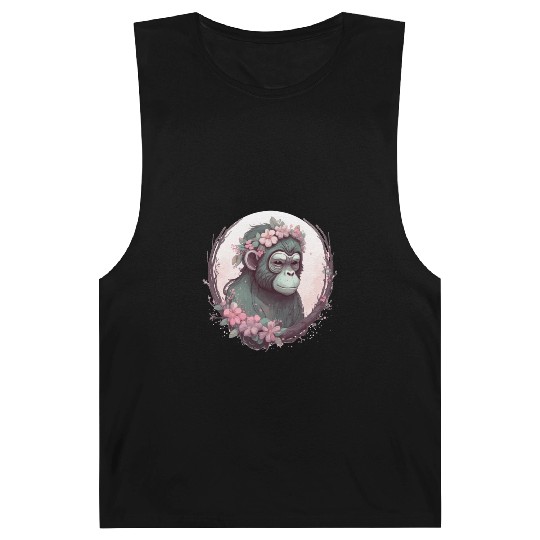 Cute Monkey Flower Crown Monkeys Lover Barnard Tanks
