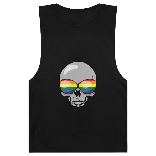 Skeleton Gay LGBTQ Rainbow LGBT Pride Month Barnard Tanks