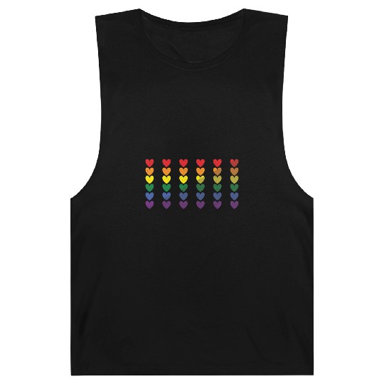 Colorful Hearts Gay LGBTQ Rainbow LGBT Pride Month Barnard Tanks