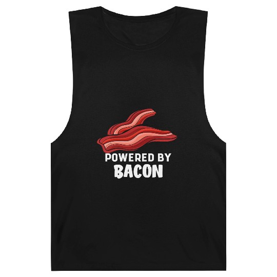 Funny Saying Powered By Bacon Pig Farmer Humorous Barnard Tanks