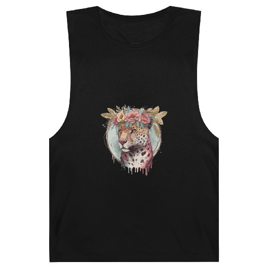 Flower Crown Jaguar Floral Animal Lovers Barnard Tanks