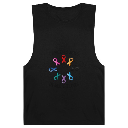 Cancer Sucks In All Colors Cancer Awareness Ribbon Barnard Tanks