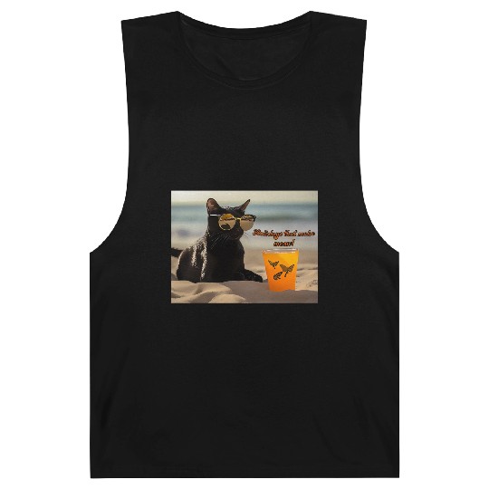 beach, kitten and drink. Holidays that make meow Barnard Tanks
