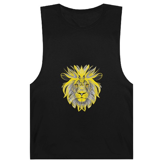 Lion Art Design Portrait Illustration yellow Barnard Tanks