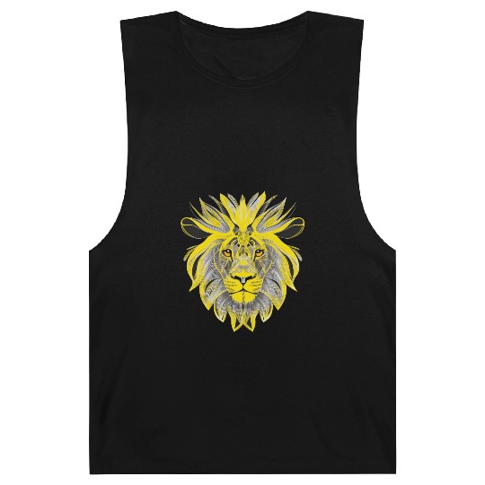 Lion Art Design Portrait Illustration yellow Barnard Tanks