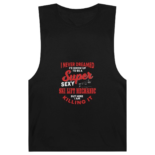 Funny Ski Lift Mechanic Costume Barnard Tanks