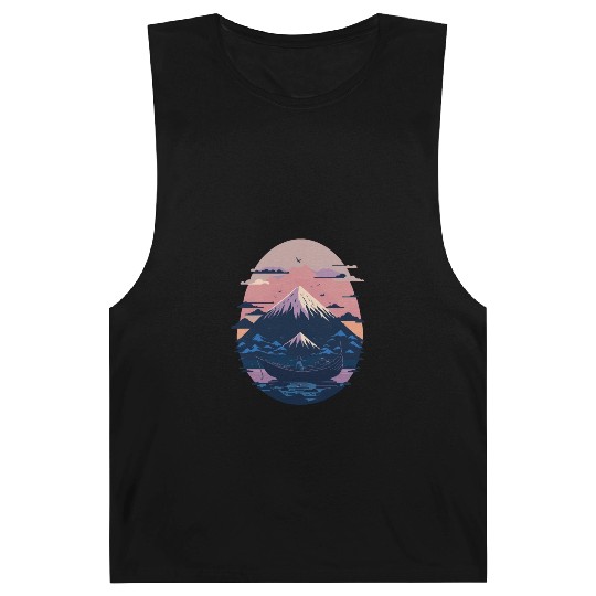 Serene Mount Fuji Sunset Peaceful River Scenery Barnard Tanks