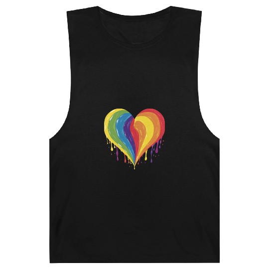 LGBTQ+ Empowerment: Rainbow Heart, Support Gay, Barnard Tanks