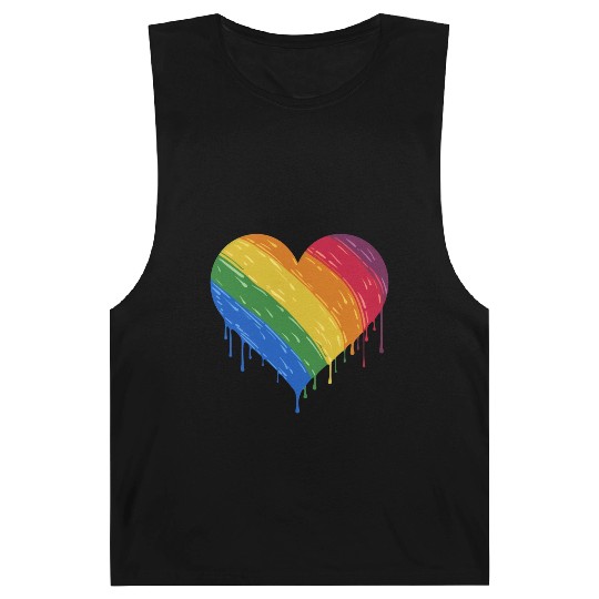 LGBTQ+ Love: Rainbow Heart for Lesbian, Gay, Barnard Tanks
