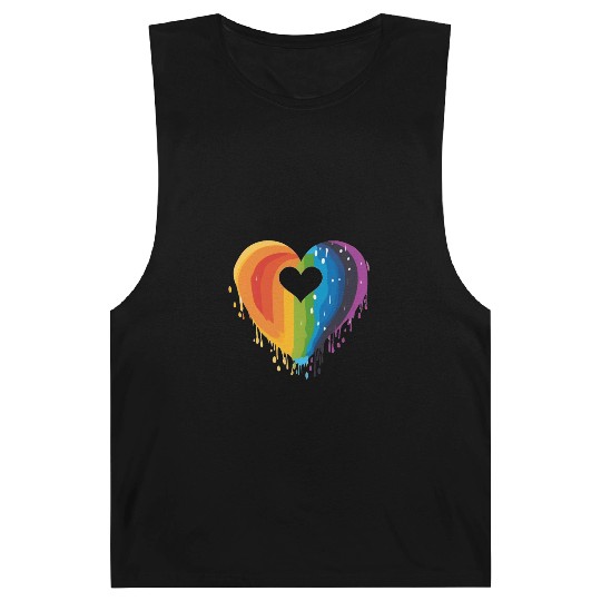 LGBTQ+ Allies: Rainbow Heart, Celebrating Barnard Tanks
