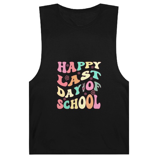Groovy Happy Last Day of School Teacher Student Barnard Tanks