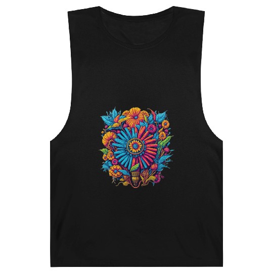 colorful floral bouquet graphic design Barnard Tanks