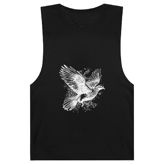Flying Dove In Tattoo Style Lines Barnard Tanks