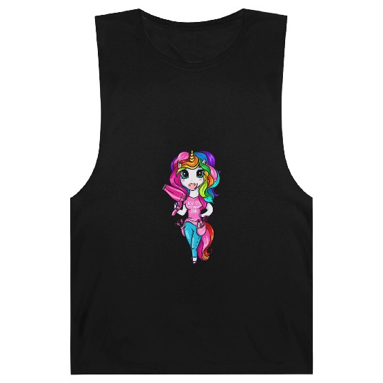 Hairdresser Unicorn Girl I Love My Job Barnard Tanks