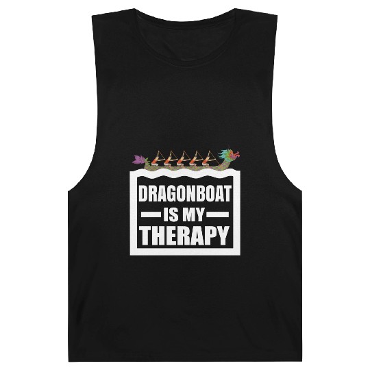 Dragon Boat Racing Is My Therapy Funny Dragonboat Barnard Tanks