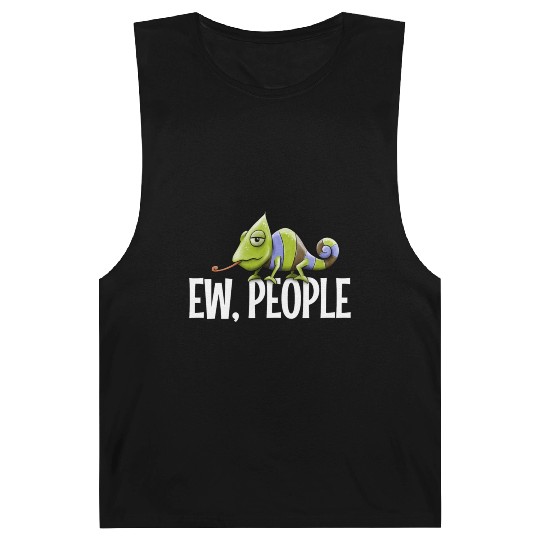 Ew People Grumpy Chameleon Lovers Sarcastic Joke Barnard Tanks