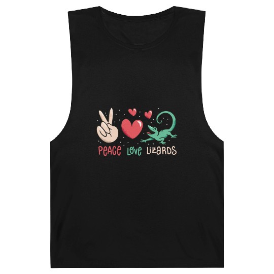 Peace love lizards cute lizard lover quote Barnard Tanks
