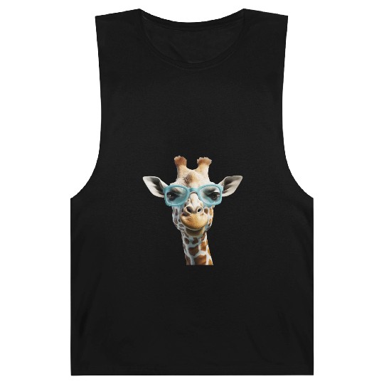 Giraffe Wearing Blue Sunglasses Wildlife Animal Barnard Tanks