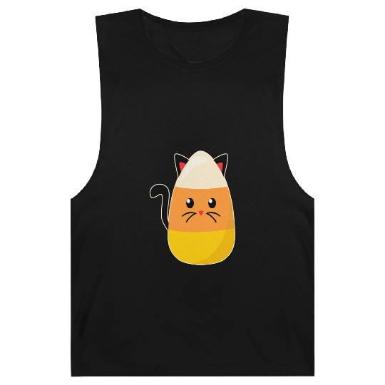 Candy Corn Cat Halloween Barnard Tanks
