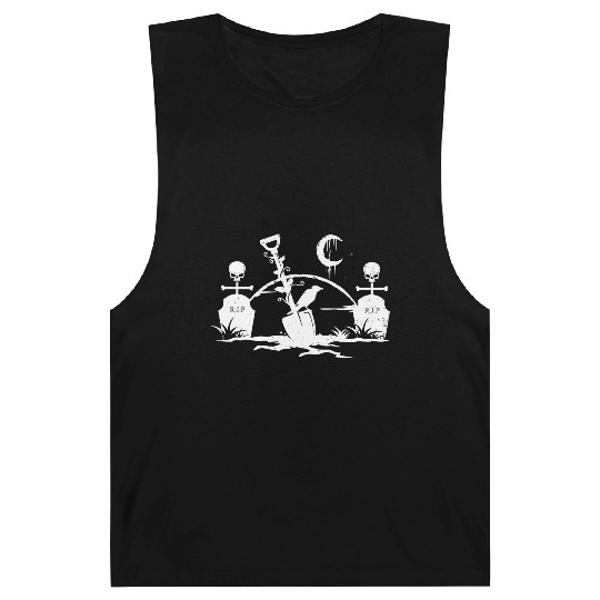 Gothic Graveyard Vintage Crow Lover Skull Fanatic Barnard Tanks