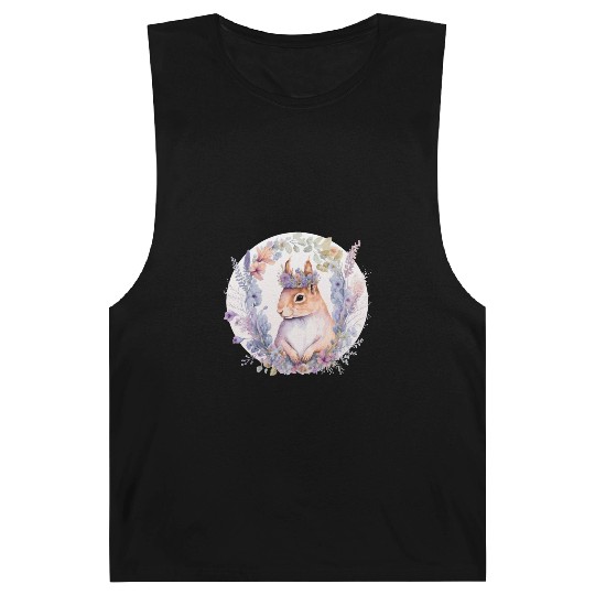 Cute Squirrel Flower Crown Animal Lovers Barnard Tanks