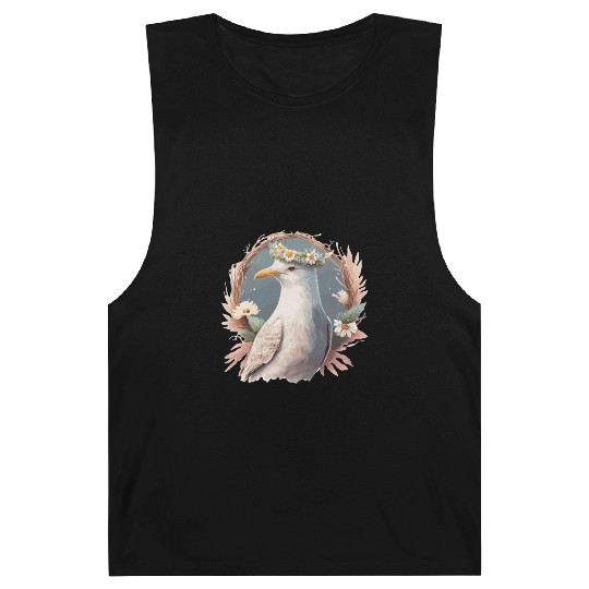 Seagull Bird Flower Crown Floral Seabirds Barnard Tanks