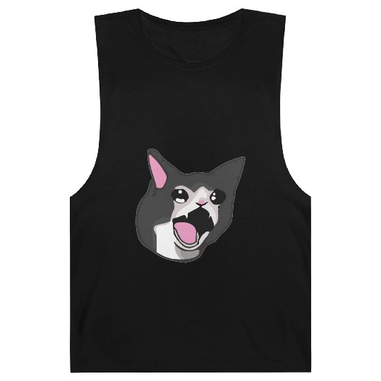 Yamero Crying Screaming Cat Meme Cute Japanese Barnard Tanks
