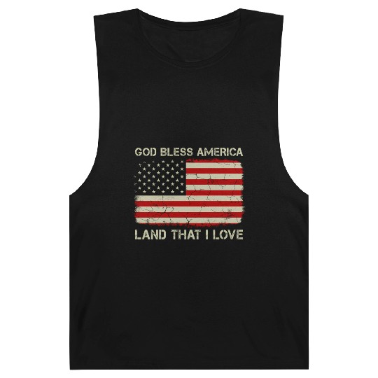 Old American Flag God Bless America Land That I Lo Barnard Tanks