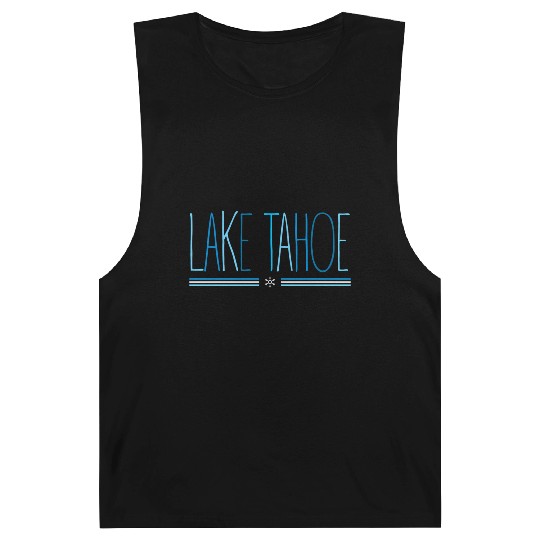 Lake Tahoe Winter Snowflake Blue Lettering Barnard Tanks