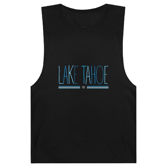Lake Tahoe Winter Snowflake Blue Lettering Barnard Tanks