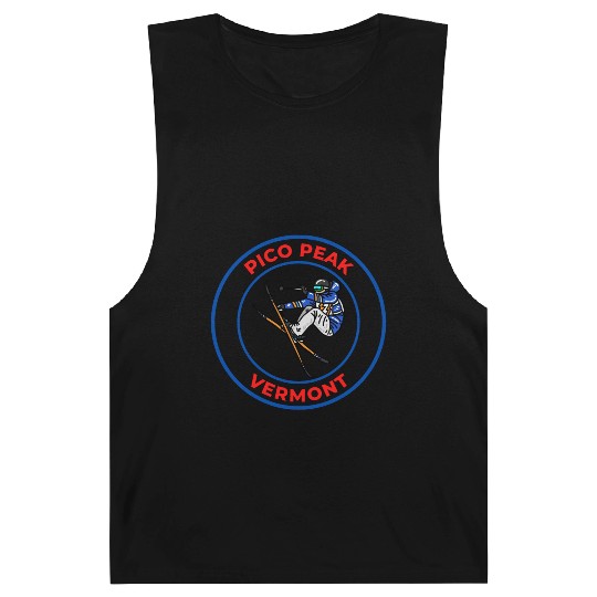 Retro Skiing in Pico Peak Vermont Holiday Souvenir Barnard Tanks