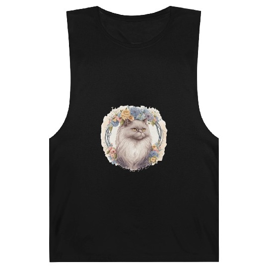 Cute Persian Cat Flower Crown Cats Pet Kitten Barnard Tanks