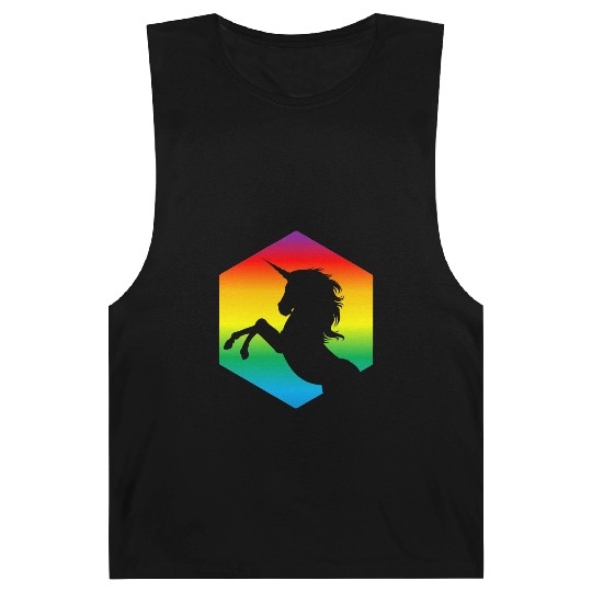 Rainbow Unicorn d20 Silhouette | TTRPG Pride Barnard Tanks