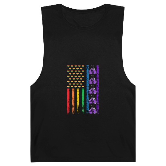 American Sports Rainbow Flag LGBT Pride Month Barnard Tanks