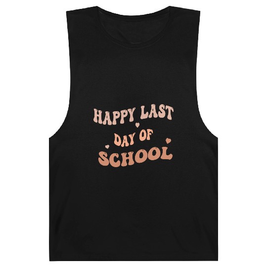 Happy Last Day Of School teacher for kids and girl Barnard Tanks