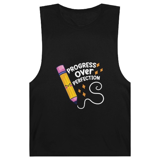 Progress Over Perfection back to School Teacher Barnard Tanks