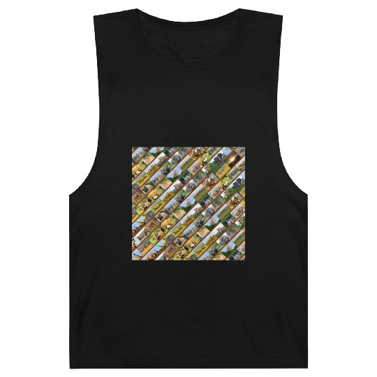 Wildlife Stripe Brown Collage Barnard Tanks