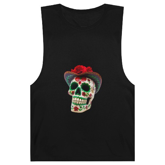 Realistic Floral DOTD Skull Barnard Tanks